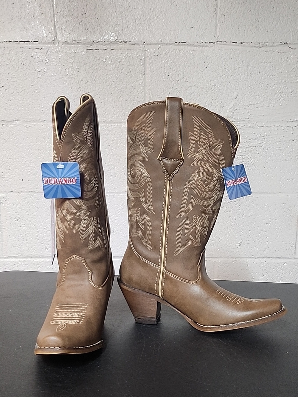 Durango Brown Embroidered Western Heeled Boots
